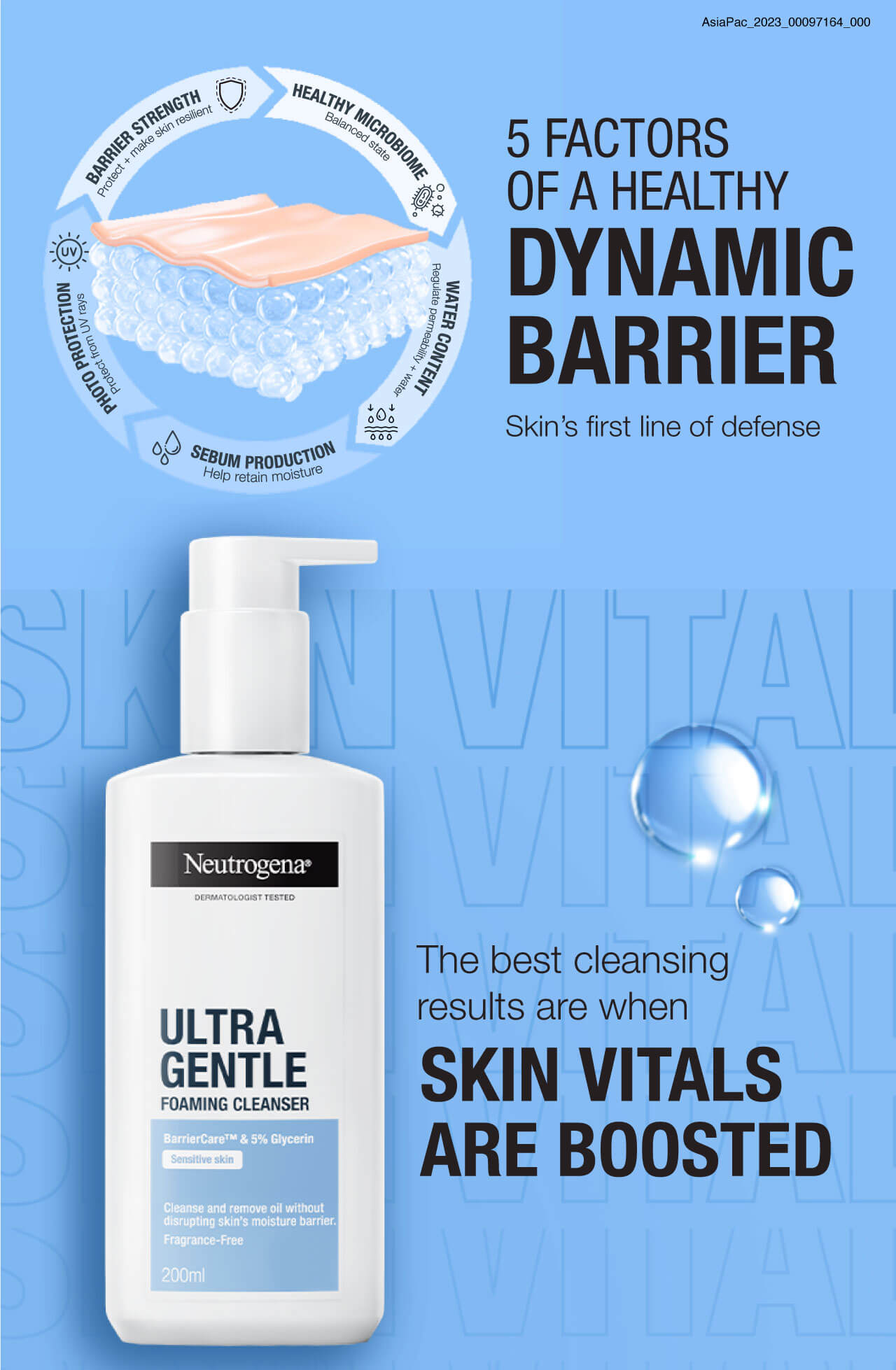 5 FACTORS OF A HEALTHY  DYNAMIC BARRIER Skin’s first line of defense  BARRIER STRENGTH Protect + make skin resilient  HEALTHY MICROBIOME Balanced state WATER CONTENT Regulate permeability + water SEBUM PRODUCTION Help retain moisture  PHOTO PROTECTION Pro